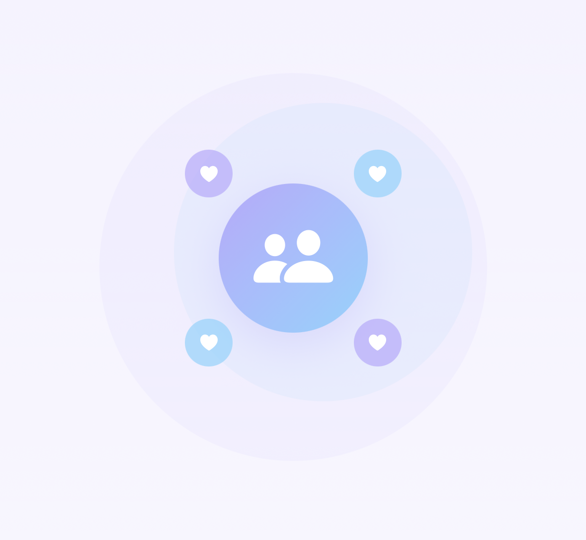 People and hearts illustration representing connections